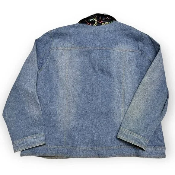 Vintage 90s Diane Gilman DG2 Designer Denim Jean Jacket - Womens XL - Picture 4 of 4